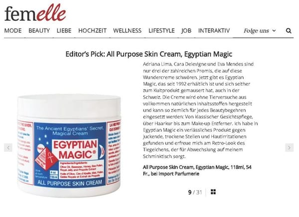 Egyptian Magic, Editor's Pick sur femelle.ch