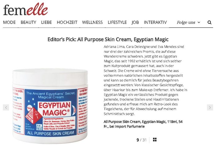 Egyptian Magic als Editor's Pick auf femelle.ch