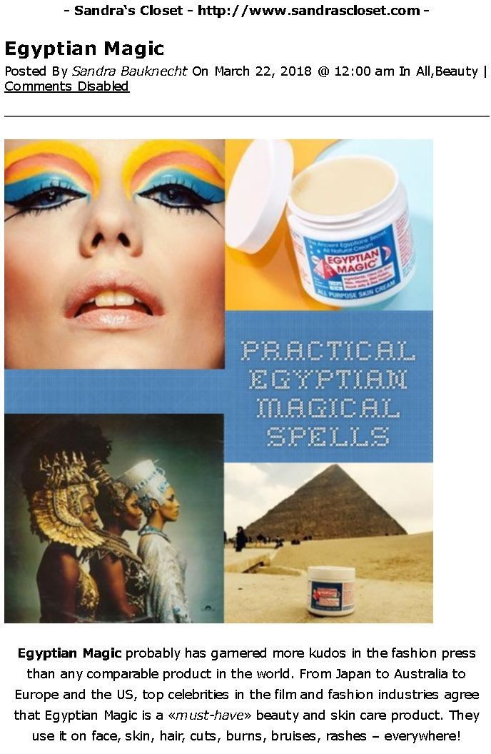 Egyptian Magic auf dem Blog Sandra's Closet