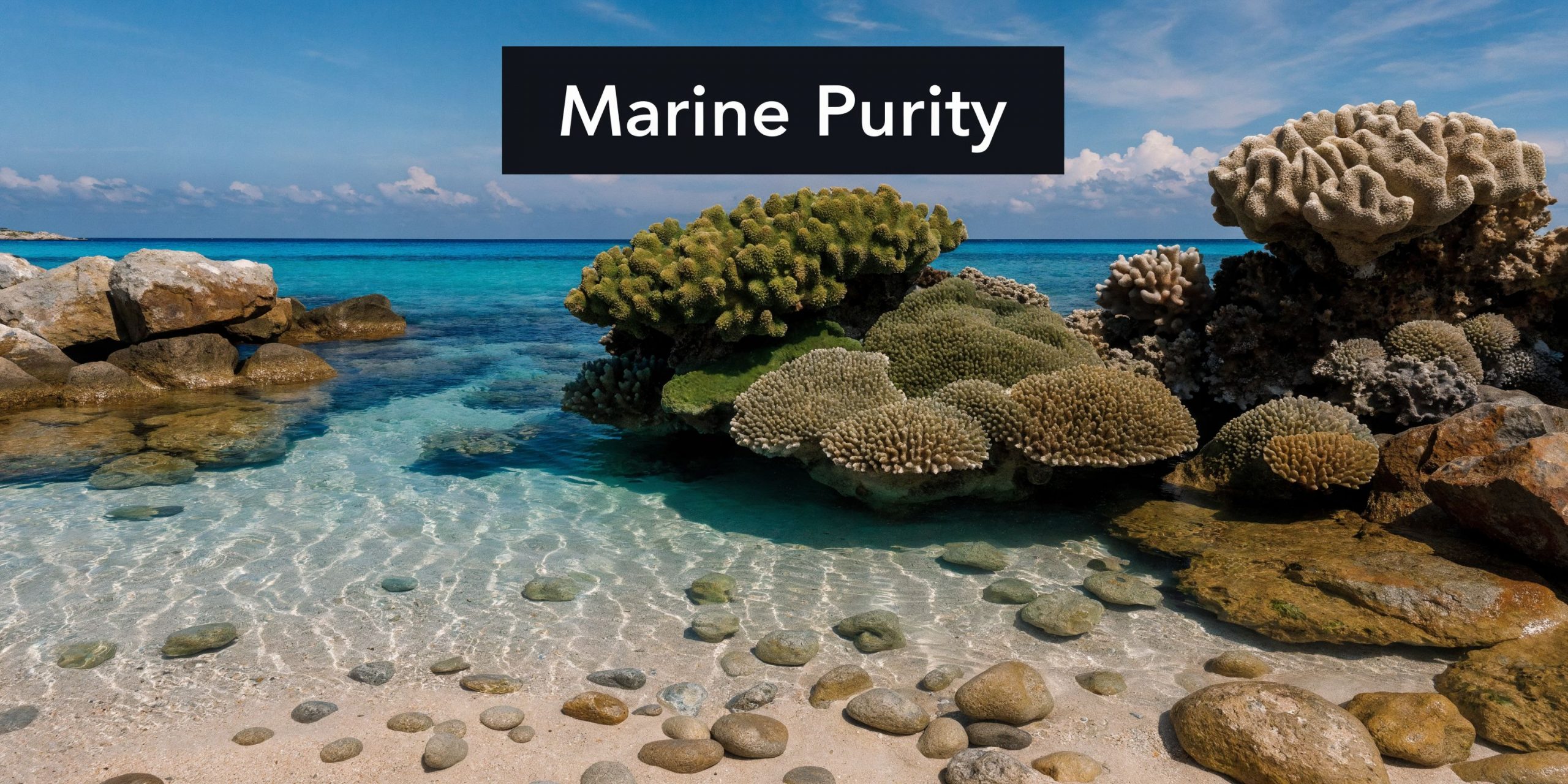 Stunning view of clear turquoise water at Surin Beach in Phuket with beautiful coral reefs and rocks.